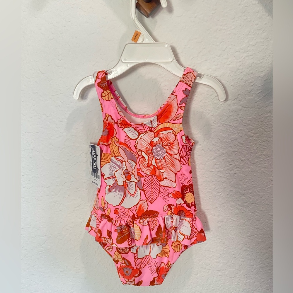 Carters One Piece Pink Floral Swimsuit 12m NWT